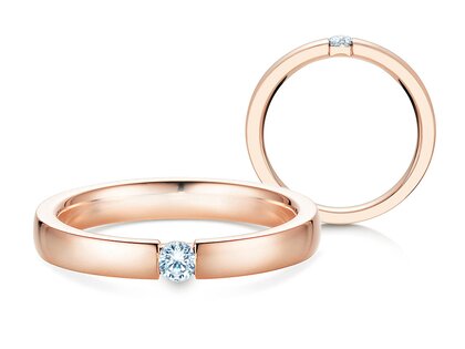 Verlovingsring Infinity in 18K roségoud met diamant 0,10ct H/SI