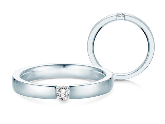 Verlovingsring Infinity in zilver 925/- met diamant 0,10ct G/VS