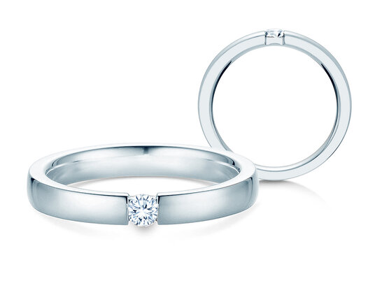 Verlovingsring Infinity in 14K witgoud met diamant 0,15ct H/SI