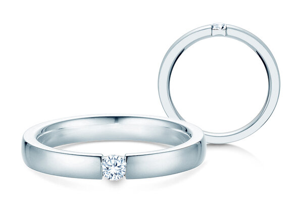 Verlovingsring Infinity in platina 950/- met diamant 0,15ct D/IF