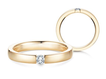 Verlovingsring Infinity in 14K geelgoud met diamant 0,15ct G/SI