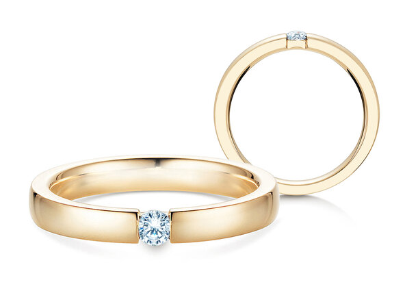 Verlovingsring Infinity in 14K geelgoud met diamant 0,15ct H/SI