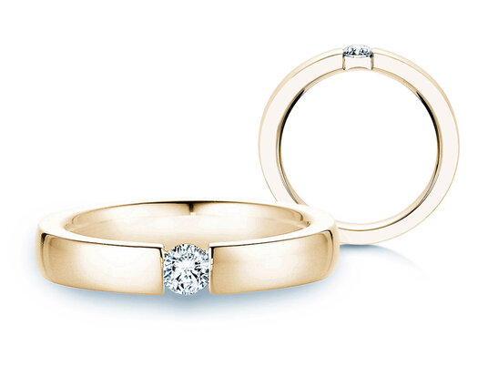 Verlovingsring Infinity in 14K geelgoud met diamant 0,20ct H/SI