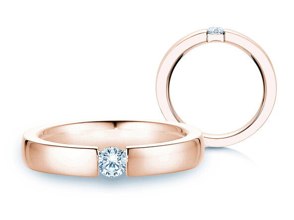 Verlovingsring Infinity in 14K roségoud met diamant 0,20ct H/SI