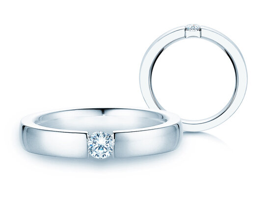 Verlovingsring Infinity in 14K witgoud met diamant 0,20ct H/SI