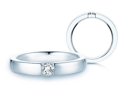 Verlovingsring Infinity in 14K witgoud met diamant 0,20ct G/SI