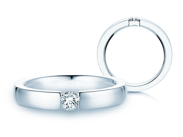 Verlovingsring Infinity in 14K witgoud met diamant 0,20ct G/SI