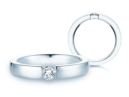Verlovingsring Infinity in 9K witgoud met diamant 0,25ct H/SI