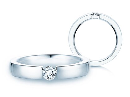 Verlovingsring Infinity in 14K witgoud met diamant 0,25ct H/SI