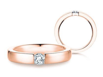 Verlovingsring Infinity in 14K roségoud met diamant 0,03ct H/SI