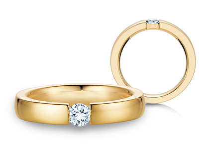 Verlovingsring Infinity in 18K geelgoud met diamant 0,30ct H/SI