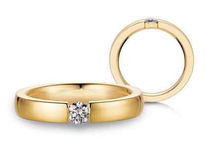 Verlovingsring Infinity in 14K geelgoud met diamant 0,25ct H/SI