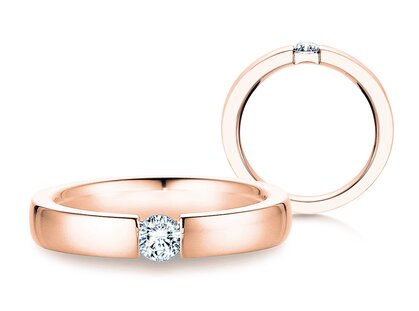 Verlovingsring Infinity in 14K roségoud met diamant 0,30ct G/SI