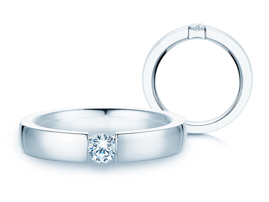 Verlovingsring Infinity in 18K witgoud met diamant 0,30ct H/SI