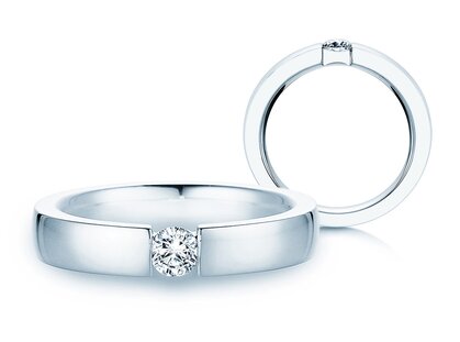 Verlovingsring Infinity in platina 950/- met diamant 0,30ct G/IF