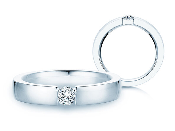 Verlovingsring Infinity in 9K witgoud met diamant 0,30ct H/SI