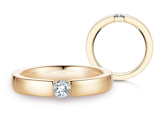 Verlovingsring Infinity in 18K geelgoud met diamant 0,40ct H/SI