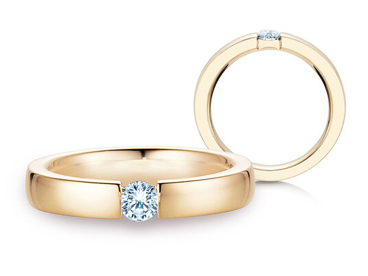 Verlovingsring Infinity in 18K geelgoud met diamant 0,40ct H/SI