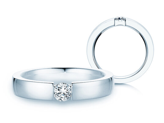 Verlovingsring Infinity in 18K witgoud met diamant 0,40ct H/SI