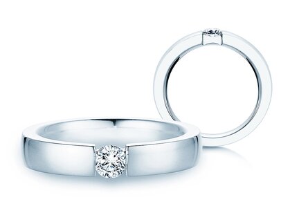 Verlovingsring Infinity in 14K witgoud met diamant 0,40ct G/SI