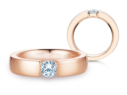 Verlovingsring Infinity in 14K roségoud met diamant 0,50ct H/SI