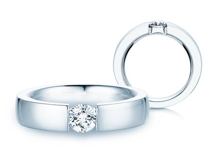 Verlovingsring Infinity in platina 950/- met diamant 0,50ct H/SI