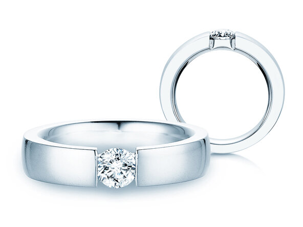 Verlovingsring Infinity in platina 950/- met diamant 0,50ct H/SI