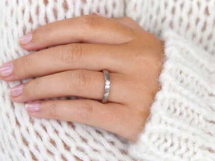 Verlovingsring Infinity in 14K witgoud met Lab-grown diamant 0,15ct E/VS