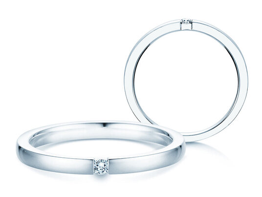 Verlovingsring Infinity in 14K witgoud met diamant 0,07ct H/SI