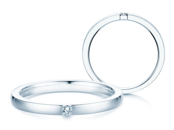 Verlovingsring Infinity in zilver 925/- met diamant 0,07ct H/SI
