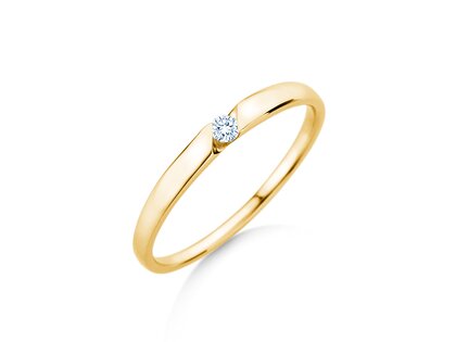 Verlovingsring Italic Petite in 14K geelgoud met diamant 0,04ct G/SI