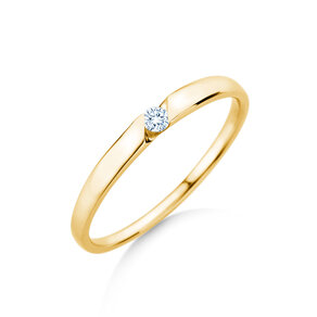 Verlovingsring Italic Petite in 14K geelgoud met diamant 0,04ct G/SI