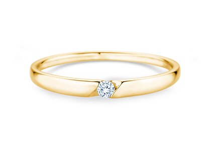 Verlovingsring Italic Petite in 14K geelgoud met diamant 0,04ct G/SI