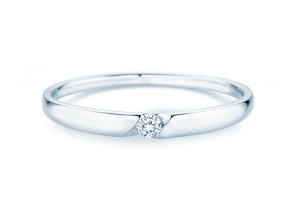 Verlovingsring Italic Petite in zilver 925/- met diamant 0,04ct G/SI