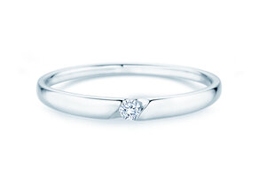 Verlovingsring Italic Petite in zilver 925/- met diamant 0,04ct G/SI