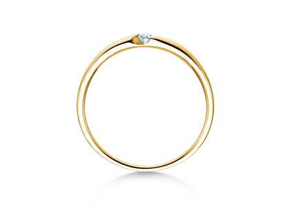 Verlovingsring Italic Petite in 14K geelgoud met diamant 0,04ct G/SI