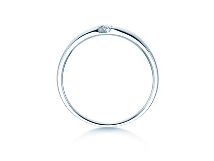 Verlovingsring Italic Petite in zilver 925/- met diamant 0,04ct G/SI