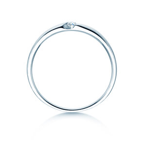 Verlovingsring Italic Petite in zilver 925/- met diamant 0,04ct G/SI