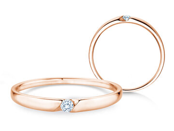 Verlovingsring Italic Petite in zilver 925/- met diamant 0,04ct G/SI