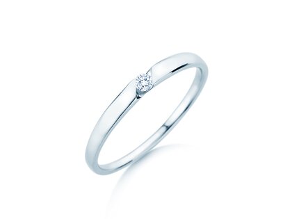 Verlovingsring Italic Petite in zilver 925/- met diamant 0,04ct G/SI