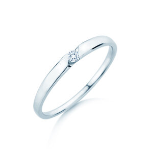 Verlovingsring Italic Petite in zilver 925/- met diamant 0,04ct G/SI
