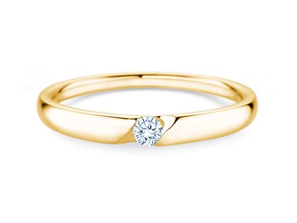 Verlovingsring Italic Petite in 14K geelgoud met diamant 0,07ct G/SI