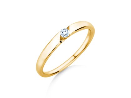 Verlovingsring Italic Petite in 14K geelgoud met diamant 0,07ct G/SI