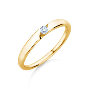 Verlovingsring Italic Petite in 14K geelgoud met diamant 0,07ct G/SI