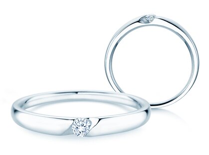 Verlovingsring Italic Petite in zilver 925/- met diamant 0,07ct G/SI