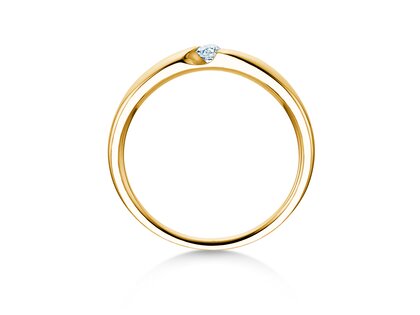 Verlovingsring Italic Petite in 14K geelgoud met diamant 0,07ct G/SI