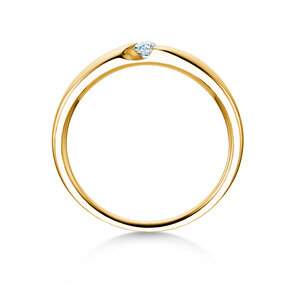 Verlovingsring Italic Petite in 14K geelgoud met diamant 0,07ct G/SI