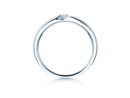 Verlovingsring Italic Petite in 14K witgoud met diamant 0,07ct G/SI