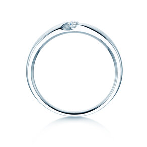 Verlovingsring Italic Petite in 14K witgoud met diamant 0,07ct G/SI