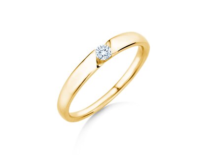 Verlovingsring Italic Petite in 14K geelgoud met diamant 0,09ct G/SI